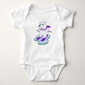 Polar bear Skier Ski Baby Strampler (Vorderseite)