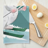 Polar Bear Skiing | Geschenk für Baby Geschirrtuch (Viertel Falte)