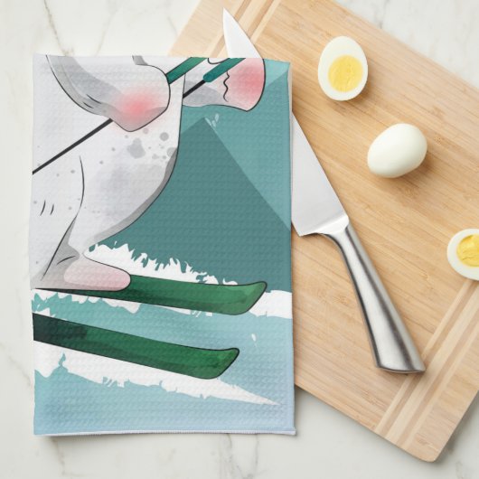 Polar Bear Skiing | Geschenk für Baby Geschirrtuch (Viertel Falte)
