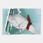 Polar Bear Skiing | Geschenk für Baby Geschirrtuch (Horizontal)