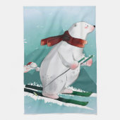 Polar Bear Skiing | Geschenk für Baby Geschirrtuch (Vertikal)