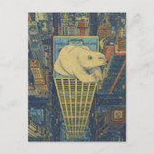 Polar Bear Skyscraper Surreal Postkarte (Vorderseite)