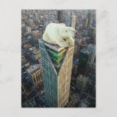 Polar Bear Skyscraper Surreal Scene Postkarte (Vorderseite)