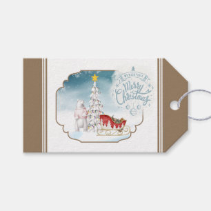 Polar Bear & Sleigh Weihnachtsgeschenk Tag Geschenkanhänger