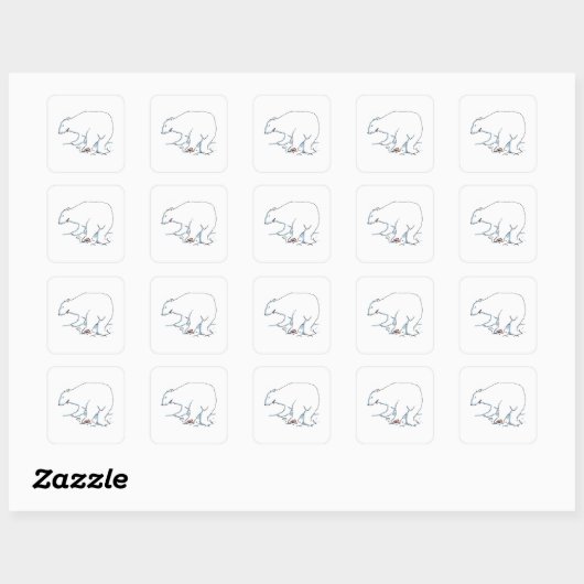Polar Bear small square stickers sheet (Blatt)