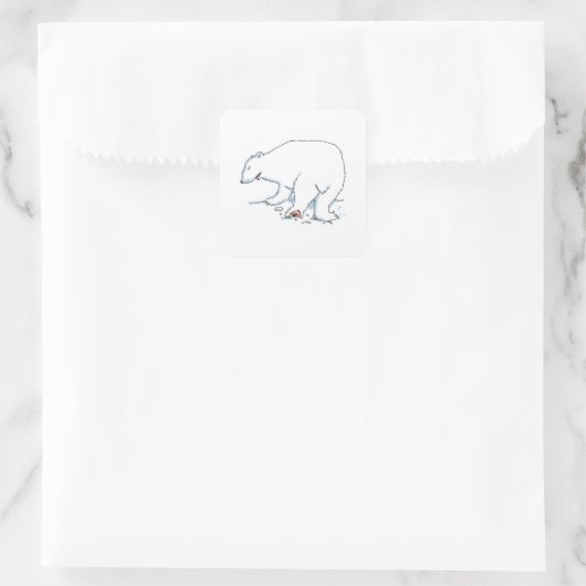 Polar Bear small square stickers sheet (Tasche)