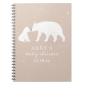 Polar Bear Snow Girl Mama Baby Shooting Guest Book Notizblock (Vorderseite)