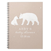 Polar Bear Snow Girl Mama Baby Shooting Guest Book