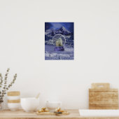Polar Bear Snow Globe-Kopie Poster (Küche)
