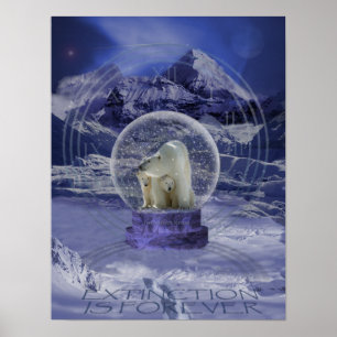 Polar Bear Snow Globe-Kopie Poster