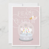 Polar Bear Snow Globe Pink Weihnachtsgebäck Foto Einladung (Vorderseite)