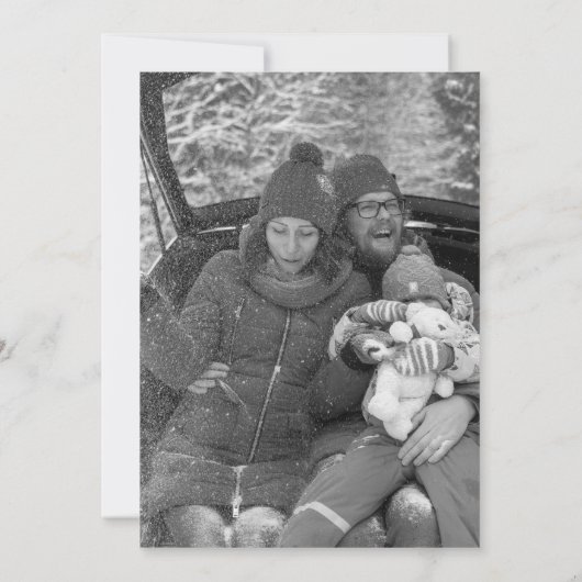 Polar Bear Snow Globe Pink Weihnachtsgebäck Foto Einladung (Rückseite)