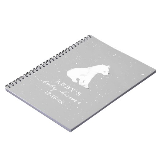 Polar Bear Snow Neutral Baby Shower Gästebuch Notizblock (Linke Seite)