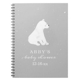 Polar Bear Snow Neutral Baby Shower Gästebuch Notizblock
