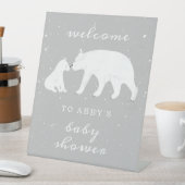 Polar Bear Snow Neutral Mama Baby Dusche Willkomme Sockelschild (In Situ)