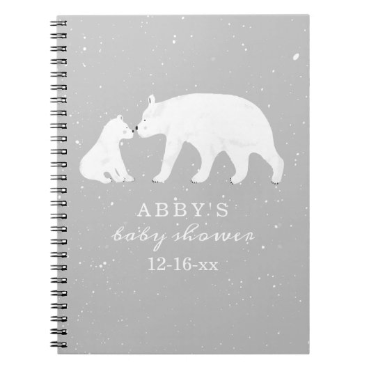 Polar Bear Snow Neutral Mama Baby Shower Guest Notizblock (Vorderseite)