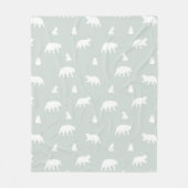Polar Bear Snow Pattern Blau Fleecedecke (Vorderseite)