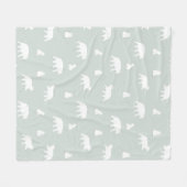 Polar Bear Snow Pattern Blau Fleecedecke (Vorderseite (Horizontal))