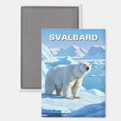 Polar Bear Snow Svalbard Norwegen Magnet (Vorderseite/Rückseite)