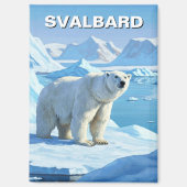 Polar Bear Snow Svalbard Norwegen Magnet (Vorderseite)
