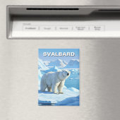 Polar Bear Snow Svalbard Norwegen Magnet (In Situ (Geschirrspüler))
