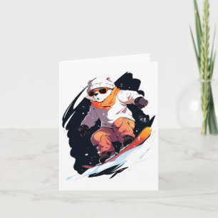 Polar Bear Snowboarden Snowboard Snowboarder Wint Karte