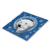 Polar Bear Snowflake Art Nouveau Fliese (Seite)