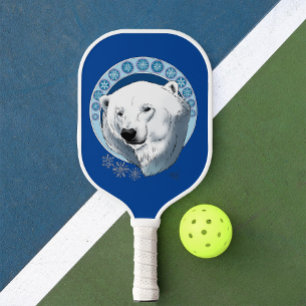 Polar Bear Snowflake Art Nouveau Pickleball Schläger