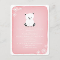Polar Bear Snowflake Girl Babydusche - Rosa