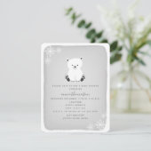 Polar Bear Snowflake Neutral Baby Shower - Grau Einladung (Stehend Vorderseite)