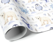 Polar Bear Snowflake Weihnachtswrapping Paper Geschenkpapier (Rolleneckpunkt)