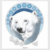 Polar Bear Snowflakes Art Nouveau Aufkleber (Blatt)