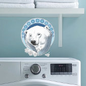 Polar Bear Snowflakes Art Nouveau Aufkleber