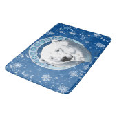 Polar Bear Snowflakes Art Nouveau Badematte (Schrägansicht)