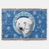 Polar Bear Snowflakes Art Nouveau Decke (Vorderseite)