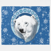Polar Bear Snowflakes Art Nouveau Fleecedecke (Vorderseite (Horizontal))