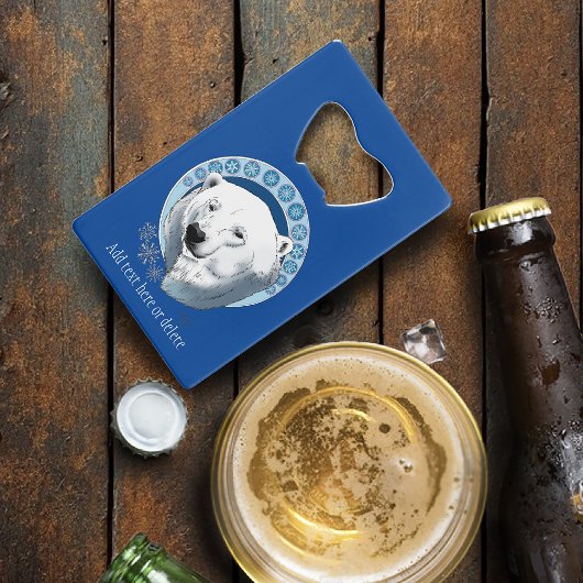 Polar Bear Snowflakes Art Nouveau Geldbeutel Flaschenöffner