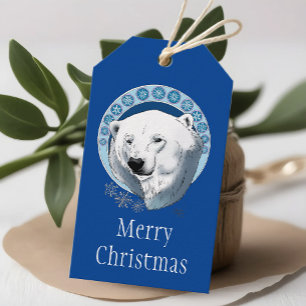 Polar Bear Snowflakes Art Nouveau Geschenkanhänger