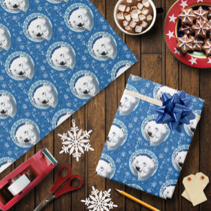 Polar Bear Snowflakes Art Nouveau Geschenkpapier