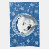 Polar Bear Snowflakes Art Nouveau Geschirrtuch (Vertikal)