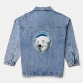 Polar Bear Snowflakes Art Nouveau Jeansjacke (Rückseite)