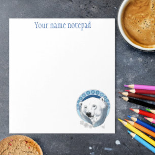 Polar Bear Snowflakes Art Nouveau Notizblock