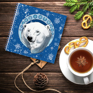 Polar Bear Snowflakes Art Nouveau Notizblock