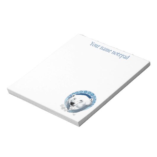 Polar Bear Snowflakes Art Nouveau Notizblock (Rotiert)