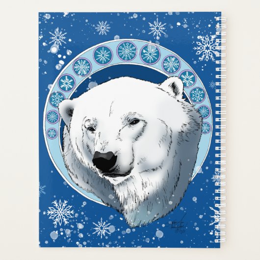 Polar Bear Snowflakes Art Nouveau Planer (Rückseite)