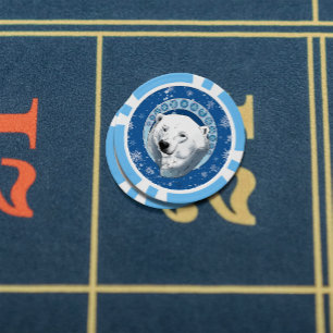Polar Bear Snowflakes Art Nouveau Pokerchips