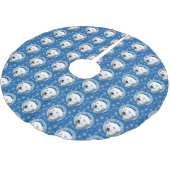 Polar bear Snowflakes Art Nouveau Polyester Weihnachtsbaumdecke (Schrägansicht)