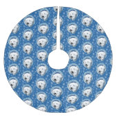 Polar bear Snowflakes Art Nouveau Polyester Weihnachtsbaumdecke (Vorderseite)