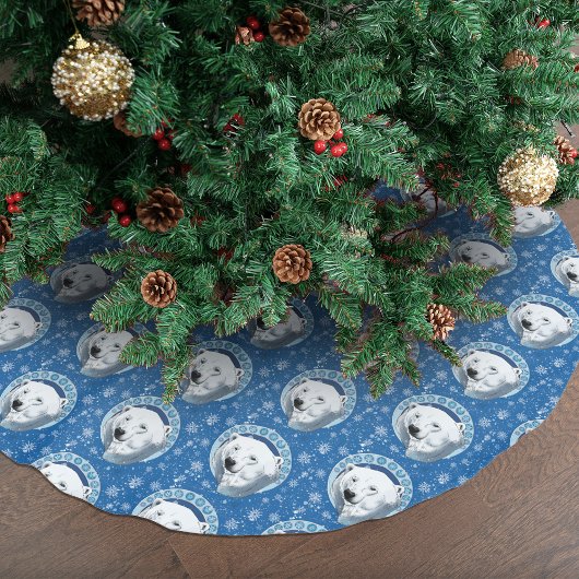 Polar bear Snowflakes Art Nouveau Polyester Weihnachtsbaumdecke