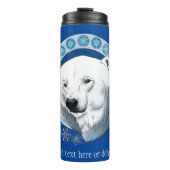 Polar Bear Snowflakes Art Nouveau Thermosbecher (Vorderseite)